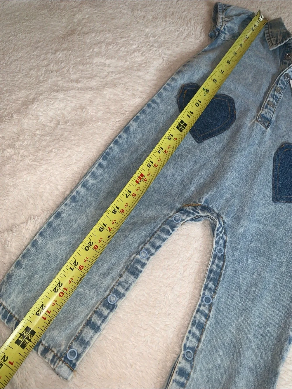 NWT 7 For All Mankind Cotton Denim Romper 12M Baby Girl